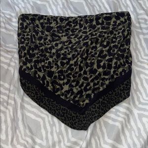 Green cheetah print crop top